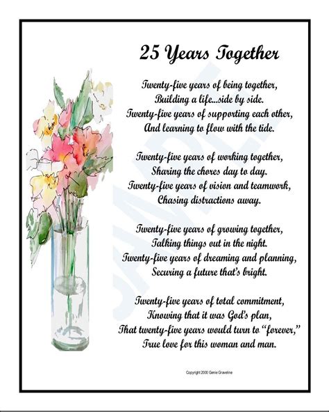 25th anniversary poem|happy 25th anniversary wishes.